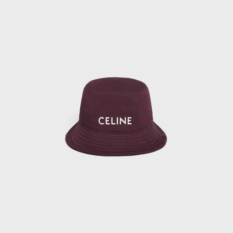 dark prune Celine BUCKET IN COTTON FLEECE Hat | CL-591707