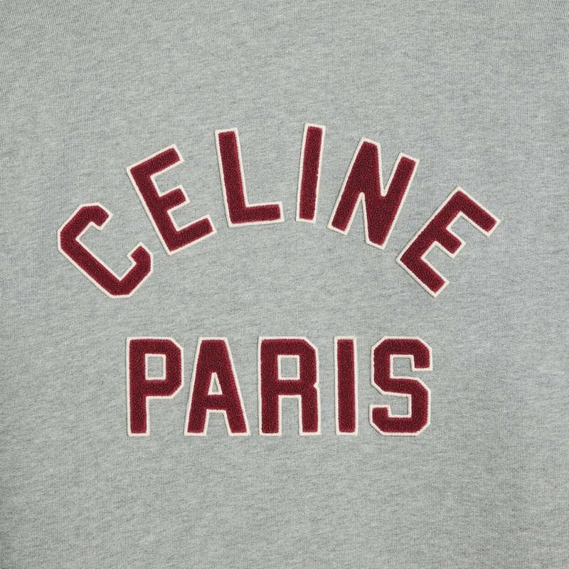 grey melange/ red grape/ off w Celine teddy college in cotton fleece Blousons | CL-591943