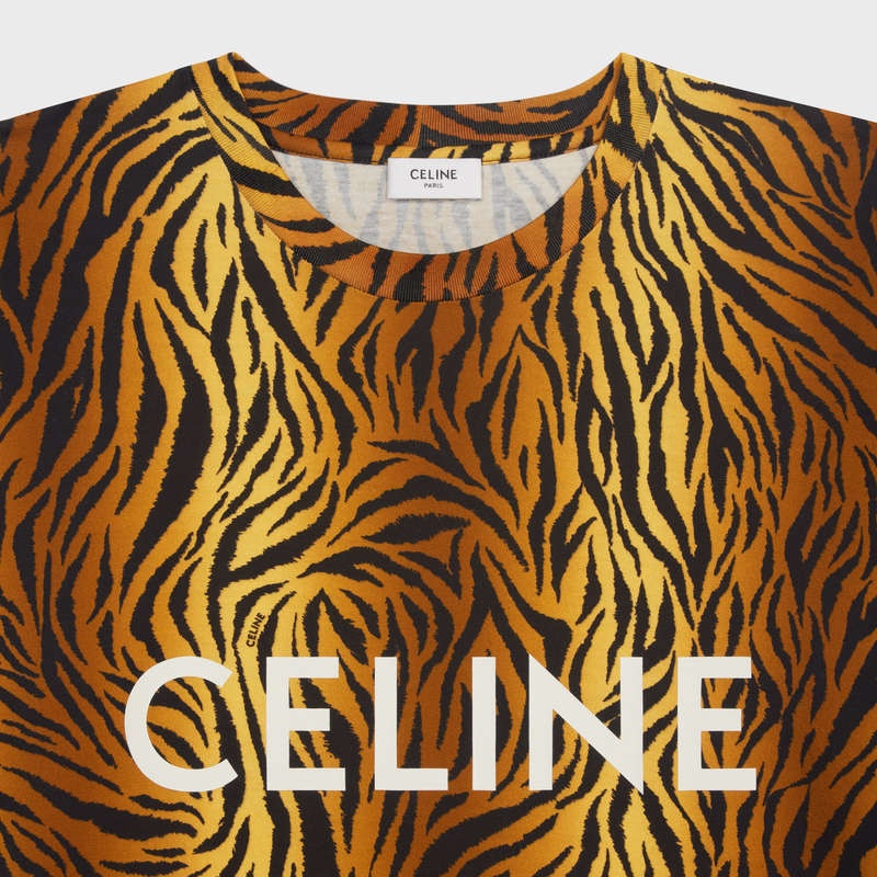 tigre / white Celine LOOSE IN JERSEY T-shirts | CL-592134